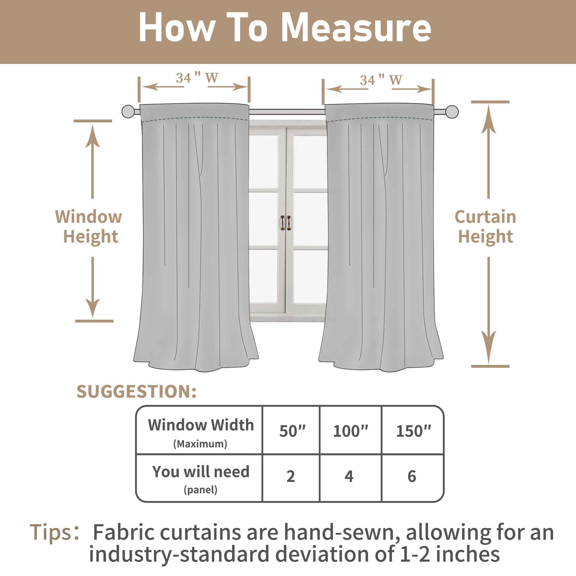 LAMIT Terracotta Linen Curtains 80 inch Length 2 Panels for Doorway