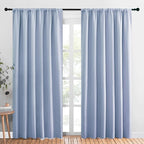 NICETOWN Room Darkening Curtains for Bedroom, Vintage Blue, Set of 2 Panels, 62 x 84 Inch, Triple Weave Home Decoration Thermal Insulated Solid Drapes for Patio Door