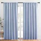 NICETOWN Room Darkening Curtains for Bedroom, Vintage Blue, Set of 2 Panels, 62 x 84 Inch, Triple Weave Home Decoration Thermal Insulated Solid Drapes for Patio Door