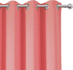 LEMOMO Blackout Curtains 66 x 95 inch/Coral Curtains Set of 2 Panels/Thermal Insulated Room Darkening Bedroom Curtains