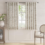 jinchan Floral Linen Curtains for Living Room 63 Inch Length Grey Flower Curtain Rod Pocket Back Tab Farmhouse Curtains with Printed Floral Bedroom Window Curtain Set, 2 Panels Gray