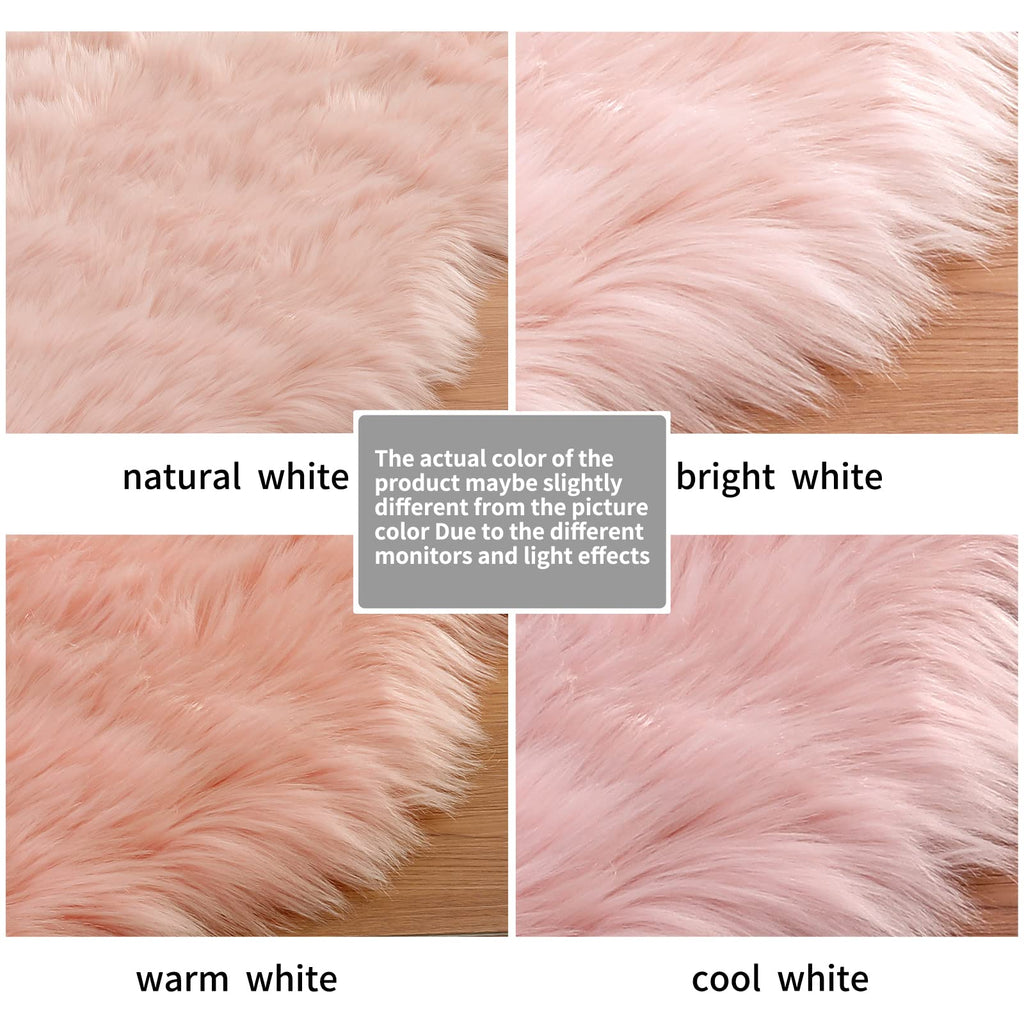 Ciicool Faux Sheepskin Rug Soft Faux Fur Rugs Pink Fluffy Rugs 2x3 Feet