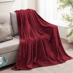 BEDELITE Fleece Blanket Burgundy Throw Blankets for Couch & Bed, Luxury Plush Cozy Fuzzy Blanket 50x60 inches, Super Soft Warm Lightweight Throw Blanket for Travel Camping