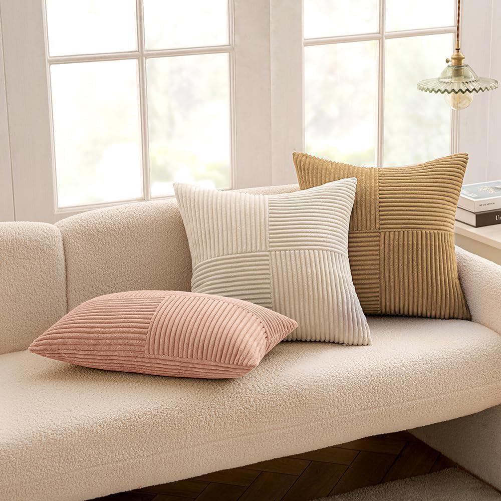 MIULEE Camel Brown Decorative Throw Pillow Covers for Couch 18x18 Inch