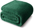 Whale Flotilla Queen Size Fuzzy Fleece Blanket for Bed, 90x90 Inch Fluffy Warm Soft Jacquard Blankets for All Season, Lightweight and Cozy, Deep Green