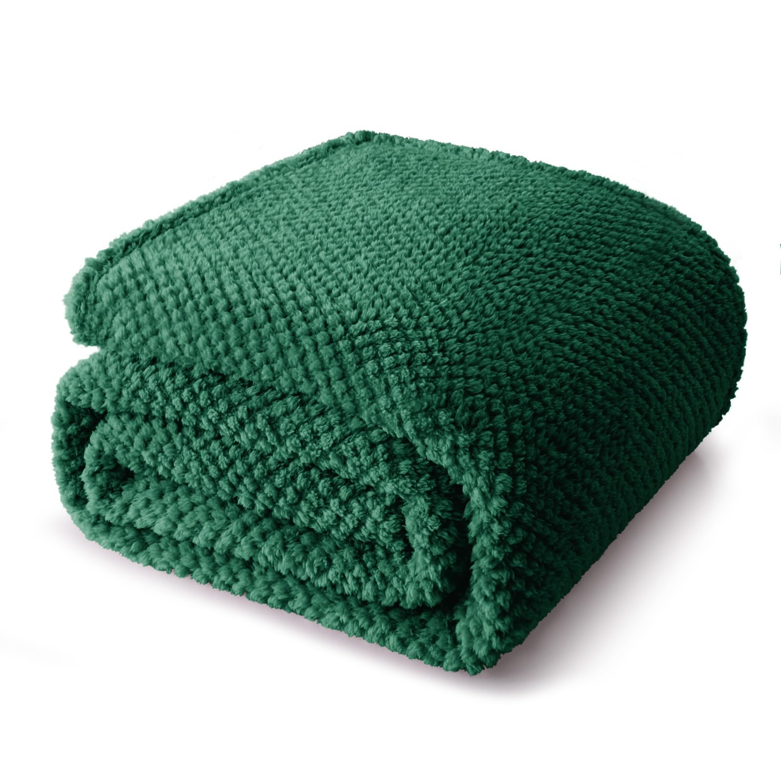 Whale Flotilla Soft Fleece King Size Bed Blanket, Emerald Green