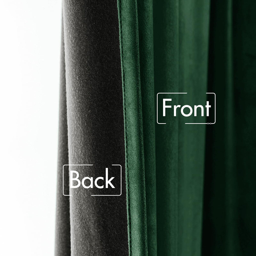 MIULEE Velvet Curtains 52x84 inches 2 Panels Hunter Green Blackout Curtains