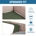 H.VERSAILTEX Super Stretch Individual Seat Cushion Covers Sofa Covers Couch Cushion Covers Slipcover Sets Thick Jacquard Textured Twill Fabric (1 Piece Sofa Cushion Cover, Bronze Green)