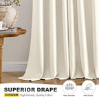 MIULEE Birch Blackout Curtains for Bedroom Living Room 54 Inches Long 2 Panels, Thermal Insulated Room Darkening Drapes Solid Grommet Noise Reduction Light Blocking Window Treatments 40x54 Inch