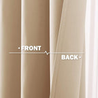 NICETOWN Small Kitchen Windows Curtains - Blackout Functional Thermal Insulated Window Treatment Curtains/Drapes, Home Christmas Decoration (Biscotti Beige, 2 Panels, 42W by 36L + 1.2 inches Header)