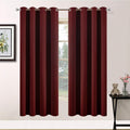 Yakamok Room Darkening Curtains 52x63 inch Length Burgundy Red-Living Room
