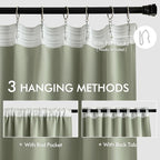MIULEE Back Tab Sage Green Curtains 102 Inch Long 2 Panels Set for Living Room Bedroom, Rod Pocket/Pinch Pleated Light Blocking Thermal Insulated Room Darkening Floor to Ceiling Blackout Drapes