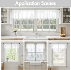 MIULEE White Valance for Windows, 4 Panels Set, Light Filtering Small Short Valance Sheer Curtains for Living Room/Bedroom/Bathroom/Basement, 42W x 14 Inches