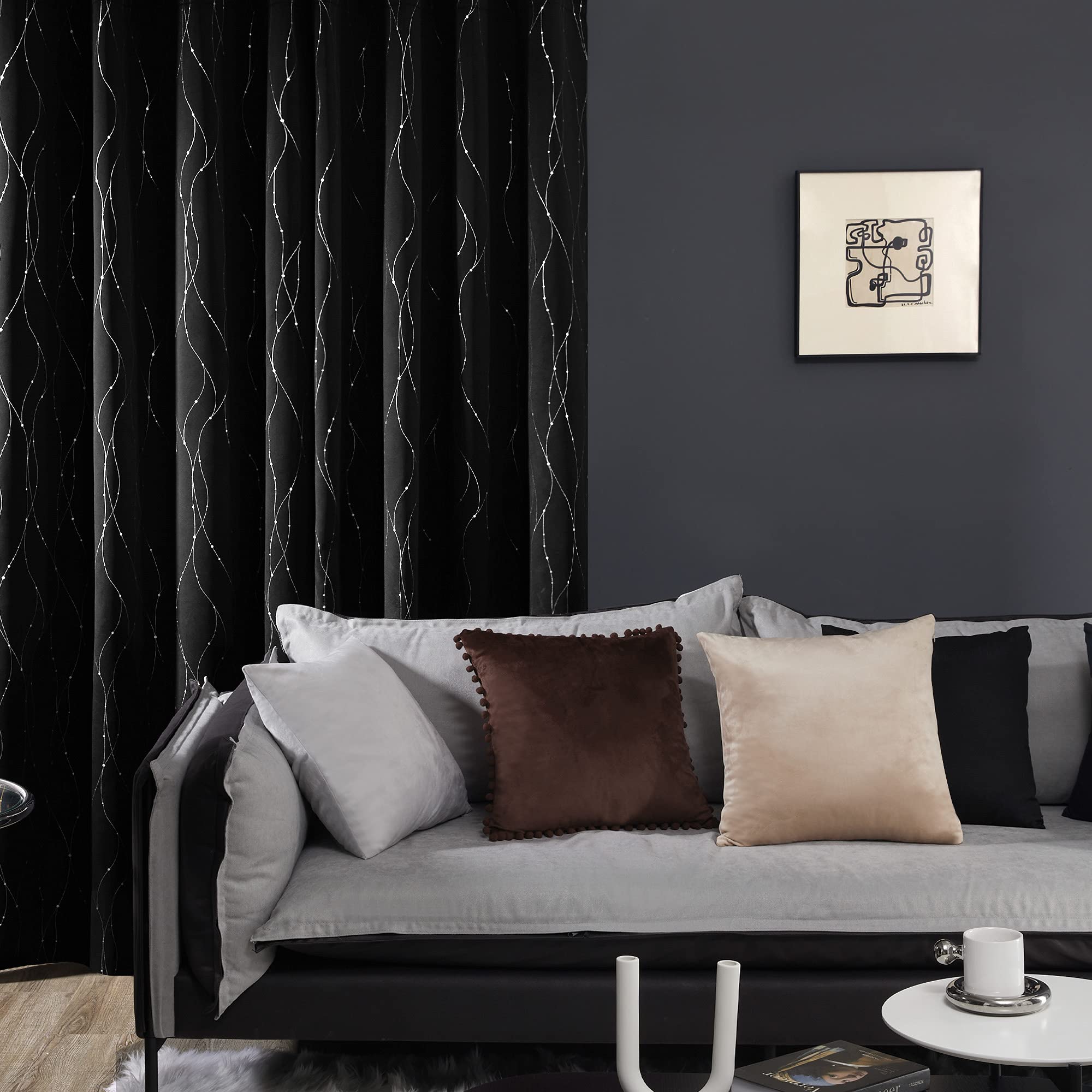 Deconovo Living Room Curtains 72 Inches Long, Blackout Curtains for Bedroom