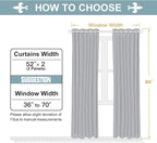 ChrisDowa Room Darkening Curtains for Bedroom and Living Room 84 Inch Long