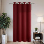 Joydeco Blackout Patio Sliding Door Curtains 72 Inches Long, Grommet Privacy Room Divider Curtains, Extra Wide Thermal Blackout Drapes for Bedroom Living Room (Burgundy Red, 60Wx72L, 1 Panel)