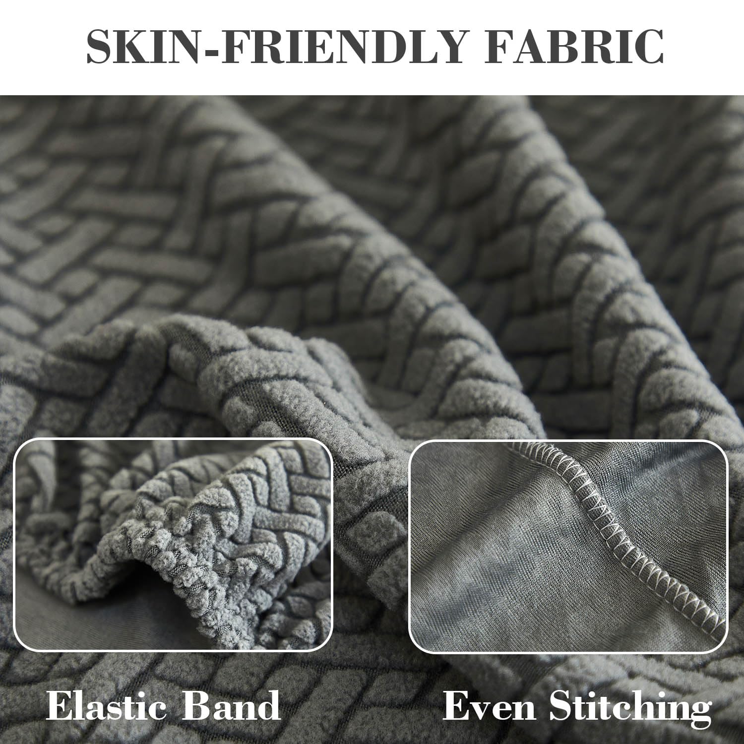 Disayu Couch Cushion Covers Sofa Covers Couch Covers for Sofa Pet Friendly Universal Sofa Covers Washable Stretch Slipcovers for Sectional Sofa (Texture Gray,Back Cover L)