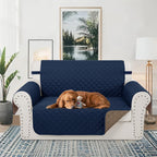 Luxshare Home Reversible Loveseat Couch Sofa Covers, 2-Seater, Navy