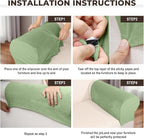 Couch Arm Covers 2 Pcs Sofa Armrest Covers Stretch Couch,Armrest Cover for Chairs Scratch-Resistant Sofa Arm Cover Armchair Slipcovers,Avocado Green