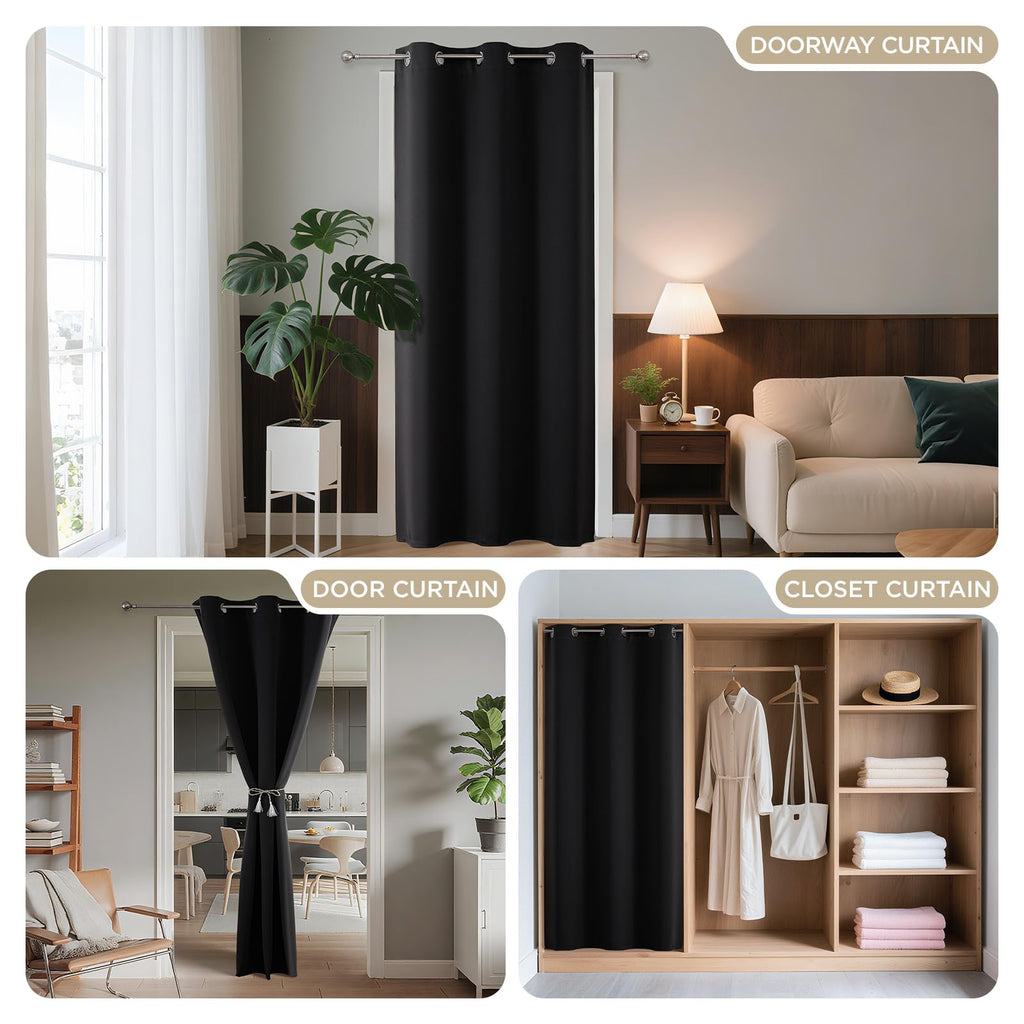 Joydeco Door Curtain Blackout Curtains for Doorway Privacy Closet Drapes