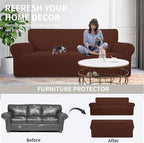 Easy-Going Stretch Loveseat Couch Covers Washable Coffee