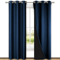 NICETOWN Blackout Curtains 80 inches Long, Full Light Blocking Drapes with Black Liner for Nursery, Thermal Insulated Draperies for Hall, Villa (Moroccan Blue, 2 Pieces, 42" Wide Each Panel)