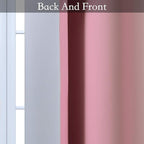SimpleHome Ombre Room Darkening Curtains for Living Room, Light Blocking Gradient Pink to Greyish White Thermal Insulated Grommet Window Curtains/Drapes for Bedroom, 2 Panels, 52x84 inches Length
