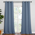 NICETOWN Living Room Blackout Curtains 90 inches Long, Thermal Insulated Noise Reducing Curtains for Unicorn Theam Kids Room (Stone Blue, 42 inches Wide, 1 Pair)