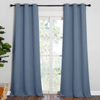 NICETOWN Living Room Blackout Curtains 90 inches Long, Thermal Insulated Noise Reducing Curtains for Unicorn Theam Kids Room (Stone Blue, 42 inches Wide, 1 Pair)
