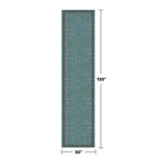 Boho 2'6"x10' Wide Hallway Runner Rugs - Teal 10ft Long Washable Indoor Floor Mats for Entryway, Non Slip with Rubber Backing, Floral Aqua Blue Unique Runner Décor