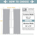 ChrisDowa 100% Blackout Curtains for Bedroom 108 Inches Long 2 Panels Set