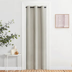 NICETOWN Blackout Natural Curtains & Drapes for Living Room - Thermal Insulated Solid Grommet Sound Reducing Energy Saving Privacy Window Treatments for Bedroom, 2 Panels, W37 x L84