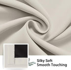 SimpleHome 100% Blackout Curtains for Bedroom,Thermal Insulated Cream Grommet Window Drapes Room Darkening Curtains for Living Room with Black Back,38 x 63 Inch,2 Panels