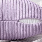 MIULEE Purple Decorative Throw Pillow Covers 18x18 Inch for Couch Bed Sofa Pack of 2 Lavender Boho Farmhouse Throw Pillows Soft Cross Corduroy Patchwork Textured Cushion Cases