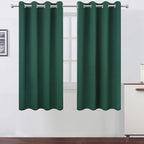 LEMOMO Dark Green Blackout Curtains 66 x 63 Inch Length/Set of 2 Curtain Panels/Thermal Insulated Room Darkening Blackout Curtains for Bedroom
