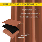 NICETOWN Doorway Curtains for Girls Room 80 inches Long, Grommet Privacy Light & Sound Reducing Room Darkening Window Treatments for Living Room, 2 Panels, Burnt Orange, W46 x L80