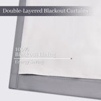 Yakamok Grey 100% Blackout Curtains 38x84 inch Long Gray Drapes-Bedroom