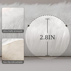 Ashler Faux Fur Rug - Fluffy Shaggy Area Rug, Ultra Soft 2.2 x 4 Feet Rectangle, White Fuzzy Machine Washable Shag, Nursery Decor Throw for Bedroom, Kids Room, Living Room