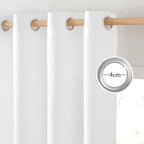 NICETOWN White Linen Kitchen Window Curtains Over Sink, Grommet Thick Linen White Short Window Treatments Privacy Assured with Light Filtering for Bedroom/Bathroom, W34 x L36, 2 Panels