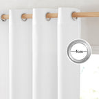 NICETOWN Linen White Curtains 96 inches Long for Farmhouse, Grommet Thick Linen Flax Drapes Privacy Added with Light Filtering Window Treatments for Bedroom/Living Room, W55 x L96, 2 Panels