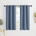 NICETOWN Kitchen Curtains Small Window Curtains & Drapes, Thermal Insulated Solid Grommet Panels for Cupboard, Loft, Cafe, Dining Room (Stone Blue, 34" W x 48" L, 2PCs)