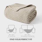 EVERGRACEHOME Chunky Chenille Knit Throw Blanket for Couch, Soft Luxurious Moss Stitch Blankets for Bed, Cozy Decorative Farmhouse Knitted Throws for Sofa, Warm Gray, 50" x 60"