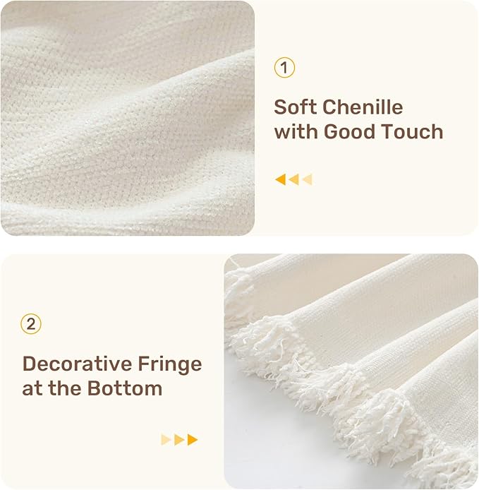 Houmiggle 2 Pieces Sectional Couch Covers L Shaped Cover XL Cream White