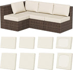 8Pcs Stretch Patio Cushion Covers, Outdoor Couch & Sofa Replacement Slipcovers for Patio Furniture Cushion Covers, Washable Reusable Furniture Protector