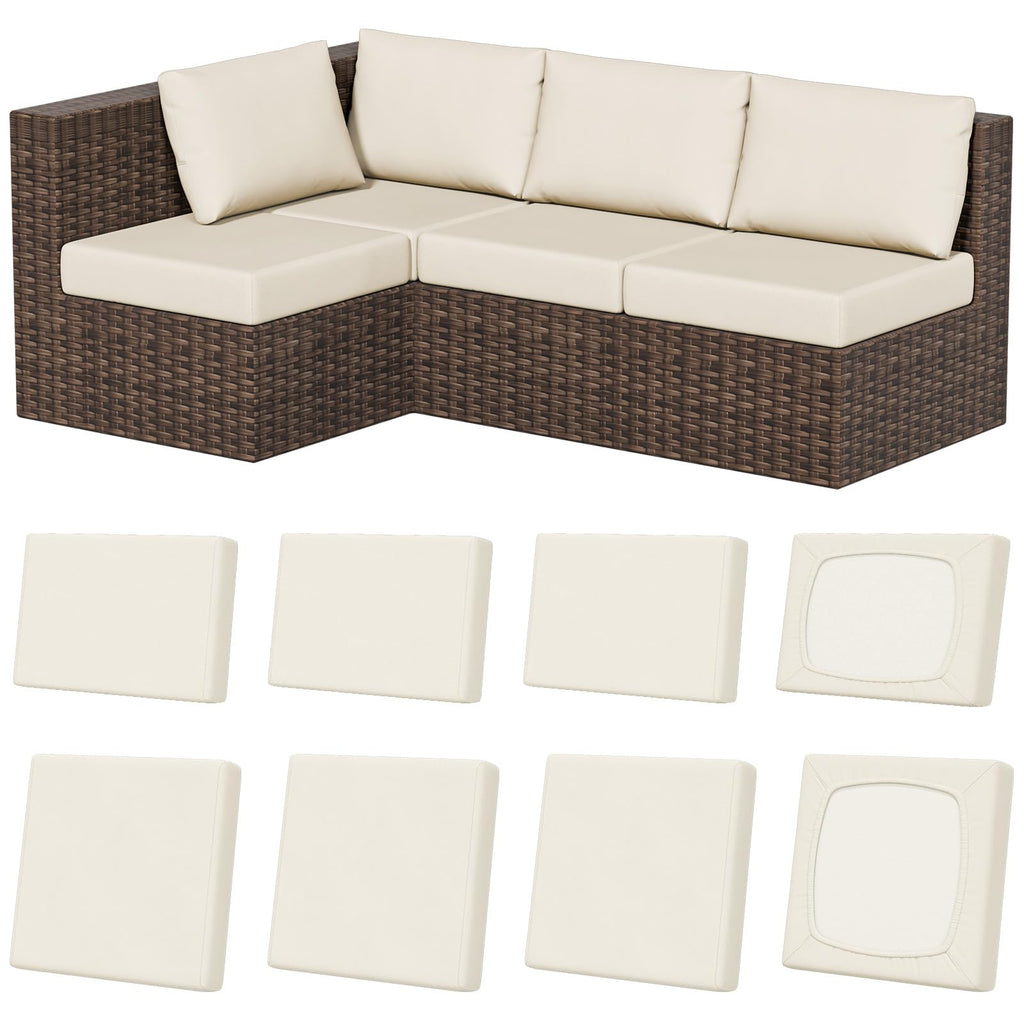 8Pcs Outdoor Cushion Covers, Stretch Patio Furniture Couch Chair Slipcovers