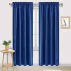 DWCN Blackout Curtains Room Darkening Thermal Insulated Bedroom Curtains Window Curtain Panels, 52 x 84 inches Long, Set of 2 Classic Blue Rod Pocket Drapes