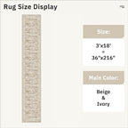 Hallway Runner Rug 3x18 - Kitchen Rugs 18ft Washable Entryway Rug Vintage Kitchen Runners Non Slip Farmhouse Indoor Carpet Runner for Living Room Bedroom, Brown