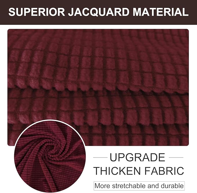 U-NICE HOME Stretch Couch Cover Sofa Cover Washable Sofa Slipcover Furniture Protector for 3 Cushion Couch Sofa Pet Friendly(Sofa, Burgundy)