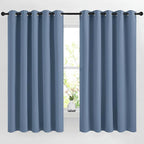 NICETOWN Room Darkening Curtains for Living Room, Grommet Thermal Insulated Room Darkening Window Treatments Privacy Sound Reducing for Bedroom, 2 Panels, W66 x L66, Stone Blue