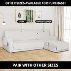 Easy-Going Reversible Chaise Lounge Couch Cover Water Resistant Sofa Cover Sectional L Shaped Sofa Slipcover with Adjustable Straps Furniture Protector for Dogs (115X34 in, Ivory/Ivory)